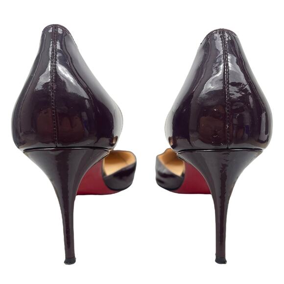 Christian Louboutin Iriza 70mm Half d'Orsay Pumps Dark Red Size 38.5 - Picture 9 of 13